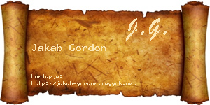 Jakab Gordon névjegykártya